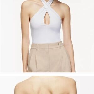 NWOT Aritzia Wilfred Bay Top Cross Front Halter Top